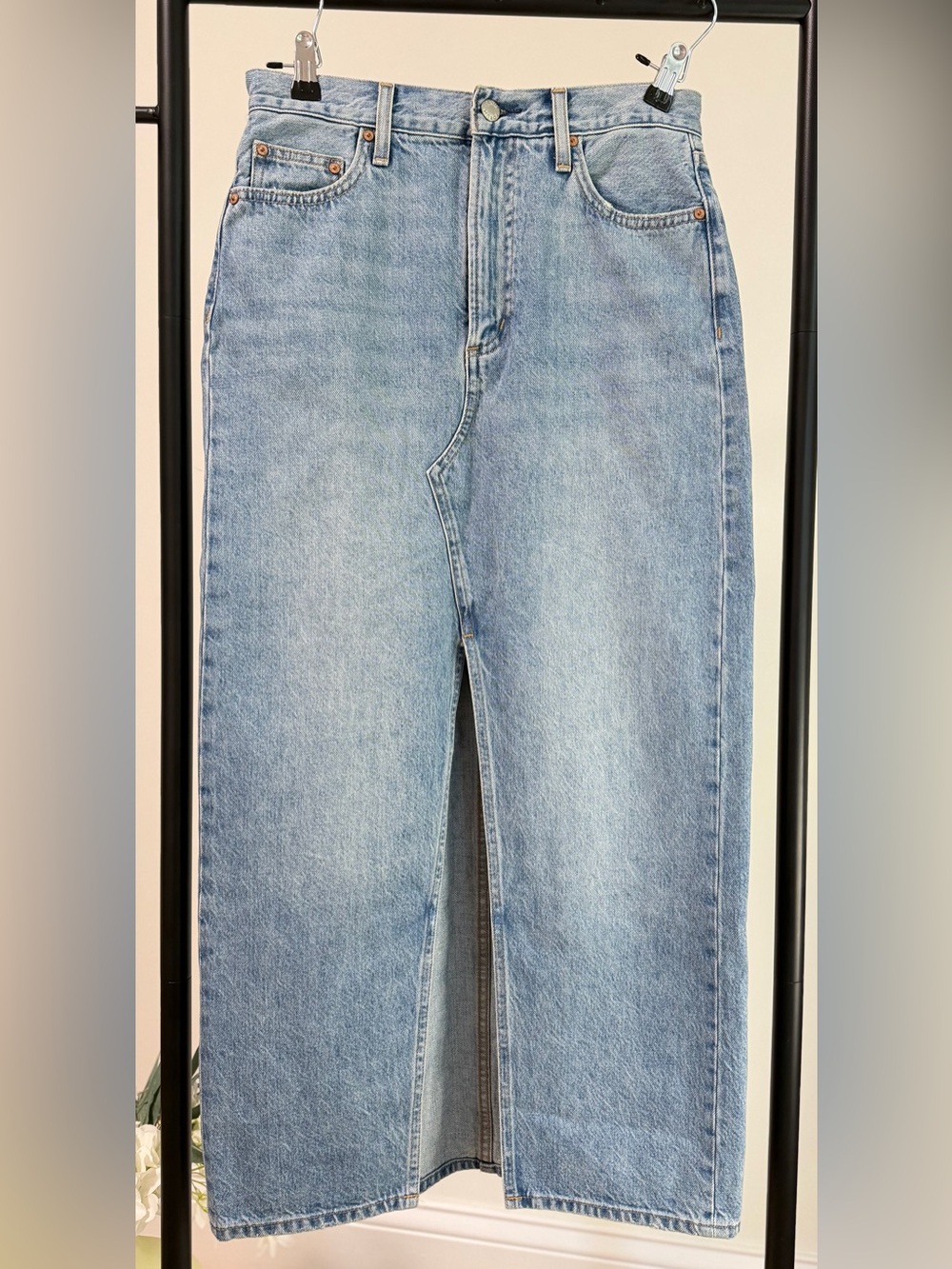 Aritzia Denim Forum ’90s Vintage Maxi Denim Skirt | 26 | 7 Yrs Bleu Taboo NWT